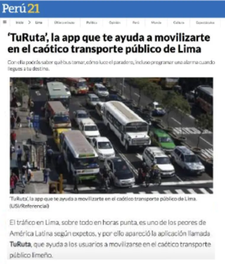 Nota en Perú 21